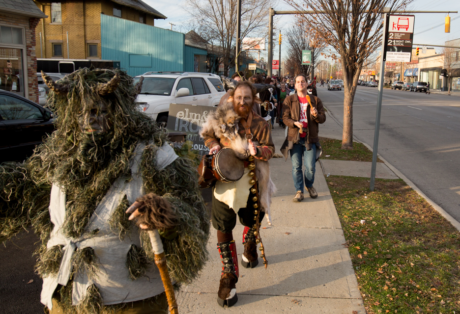 Costumed participants in the Krampus parade