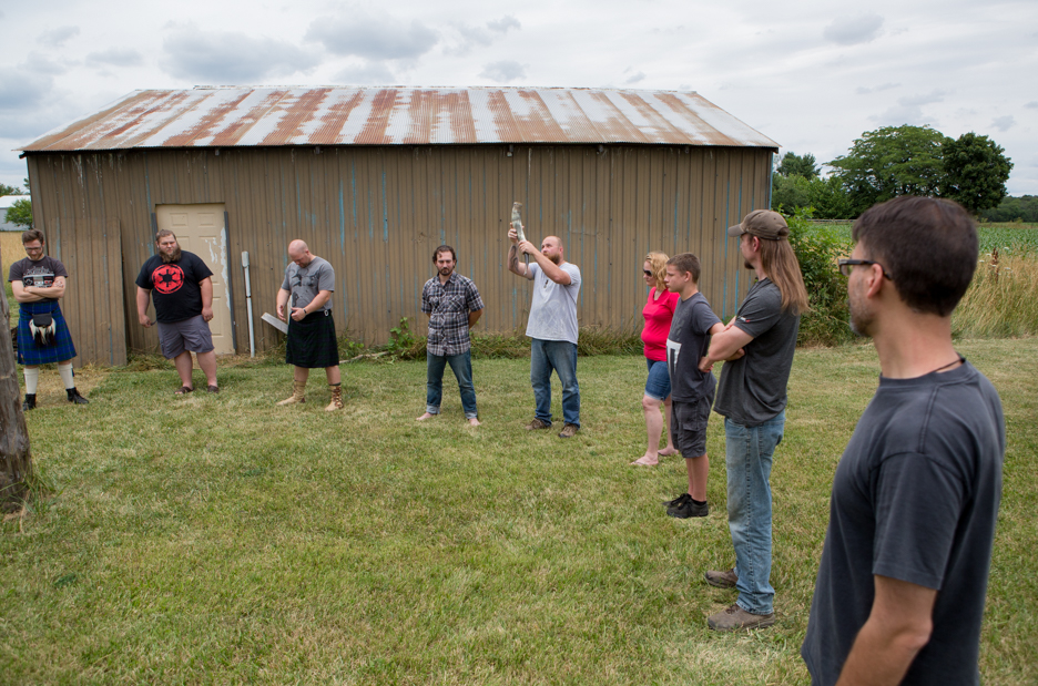 Asatru practitioners standing in a circle